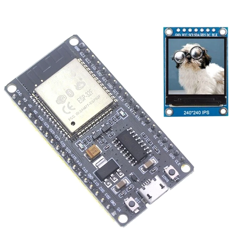

Пластиковая макетная плата ESP32F для модуля CH340, беспроводная макетная плата с Wi-Fi, Bluetooth и цветным экраном 1,3 дюйма