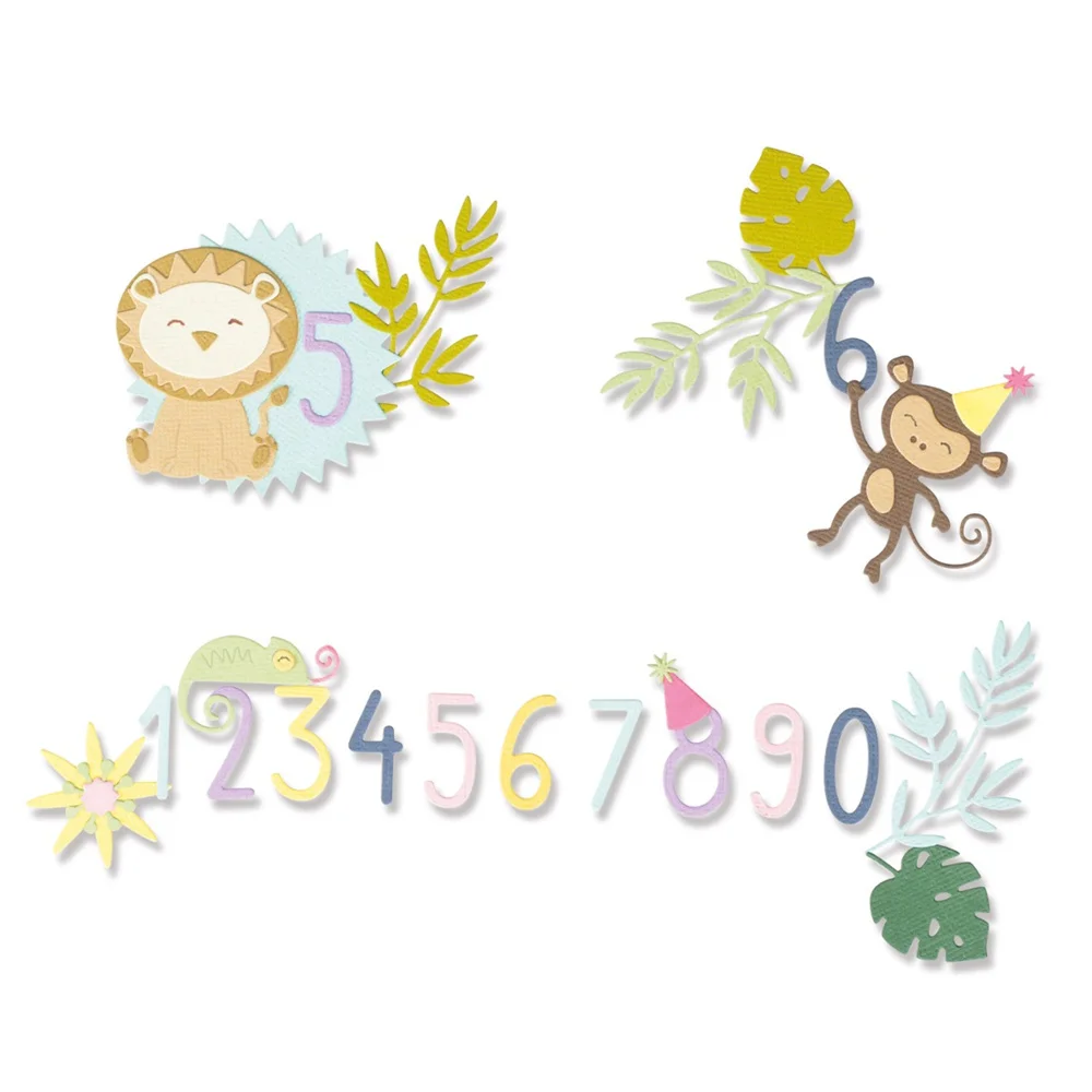 

2022 New Early Summer Funny Jungle Pal 11 Thinlits Cutting Dies Diy Paper Greeting Cards Scrapbooking Decoration Embossing Molds