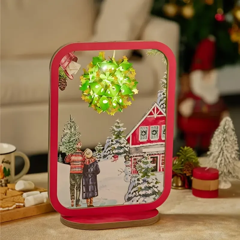 

HMTX 1pc Christmas Couple 3D Paper Carving Night Light