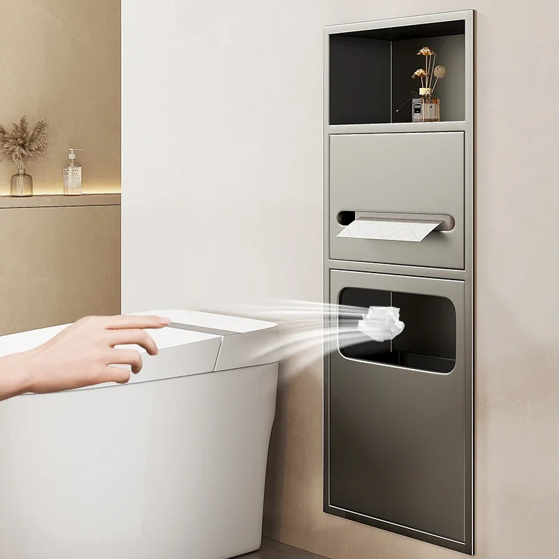 Ниша для унитаза встраиваемая полка мусорного бака ванной комнаты дверной