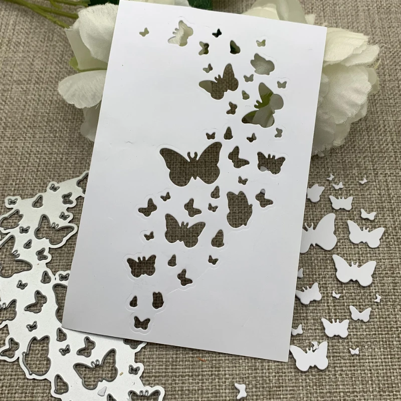 

Новинка Группа бабочек полоса металлические штампы трафареты для «сделай сам» Скрапбукинг декоративная ручная работа штамповочный шаблон...