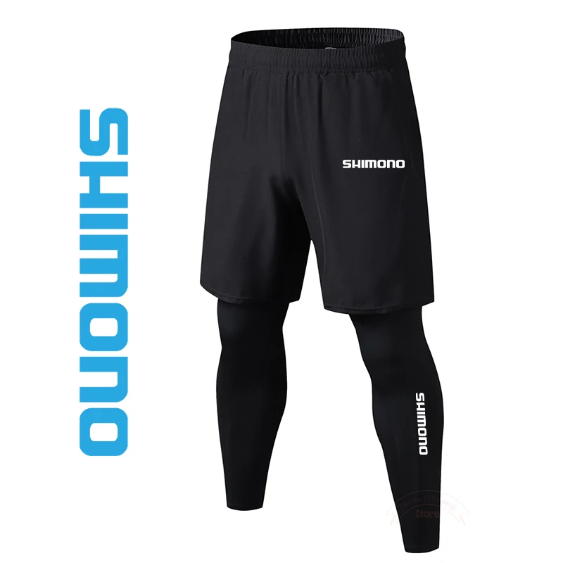 

Летние мужские поддельные штаны из двух предметов, эластичные быстросохнущие дышащие штаны для занятий спортом на открытом воздухе, бега, тренировок, фитнеса, рыбалки, 2024