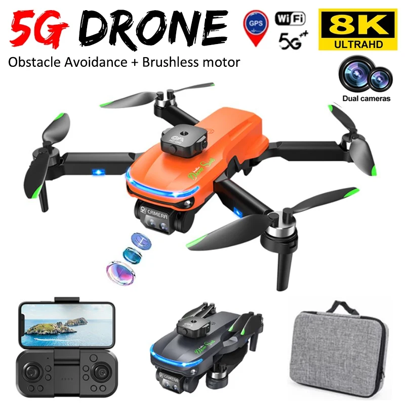 S118 Drone Professional 8K ESC Drone With Dual Camera Brushless Motor Obstacle Avoidance Foldable RC Quadcopter Toys