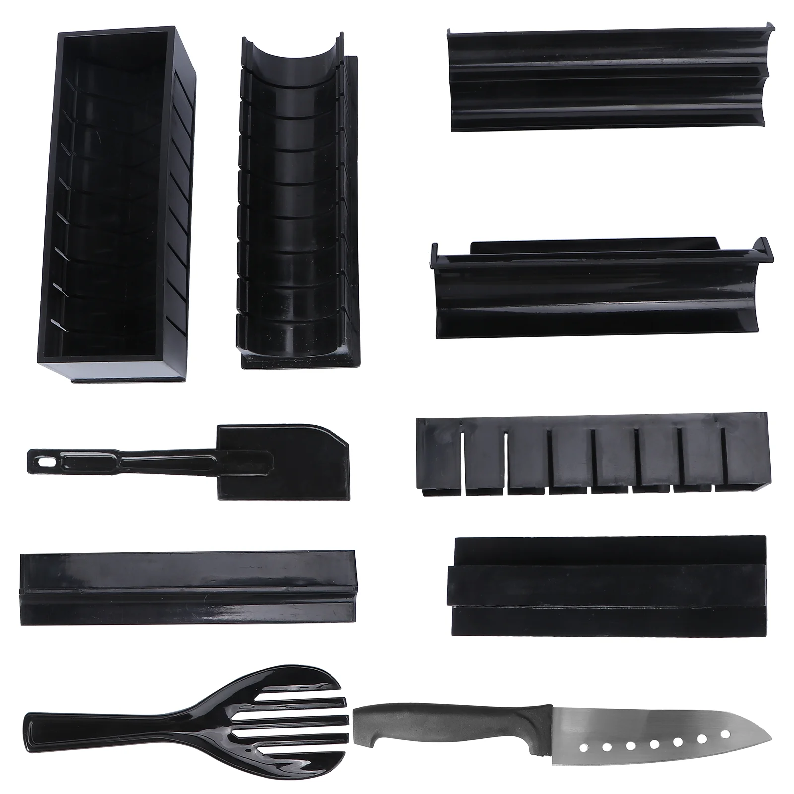 

11 pcs Sushi Maker DIY Sushi Rice Roller Mold Sushi Kitchen Cooking Tools (Black)