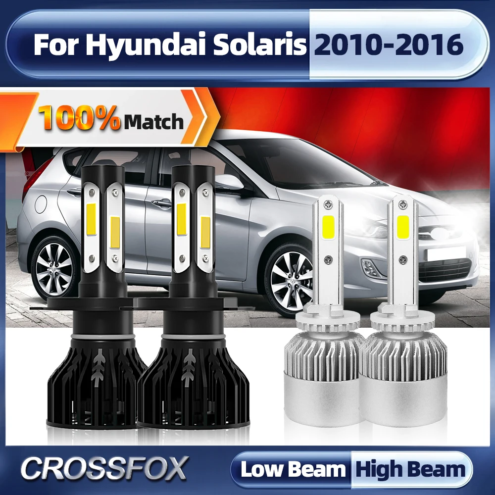 

H4 Led Headlight Bulbs H27 Car Fog Lights Turbo Auto Lamps 12V 6000K For Hyundai Solaris 2010 2011 2012 2013 2014 2015 2016