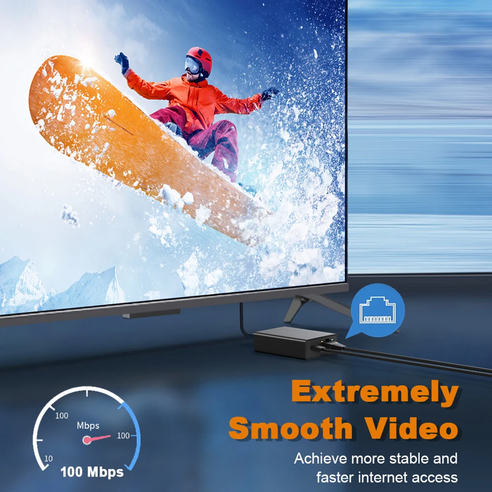 Сетевая USB-карта ELECTOP Ethernet-адаптер Micro на 100 м сетевая карта для 4K Fire TV Stick