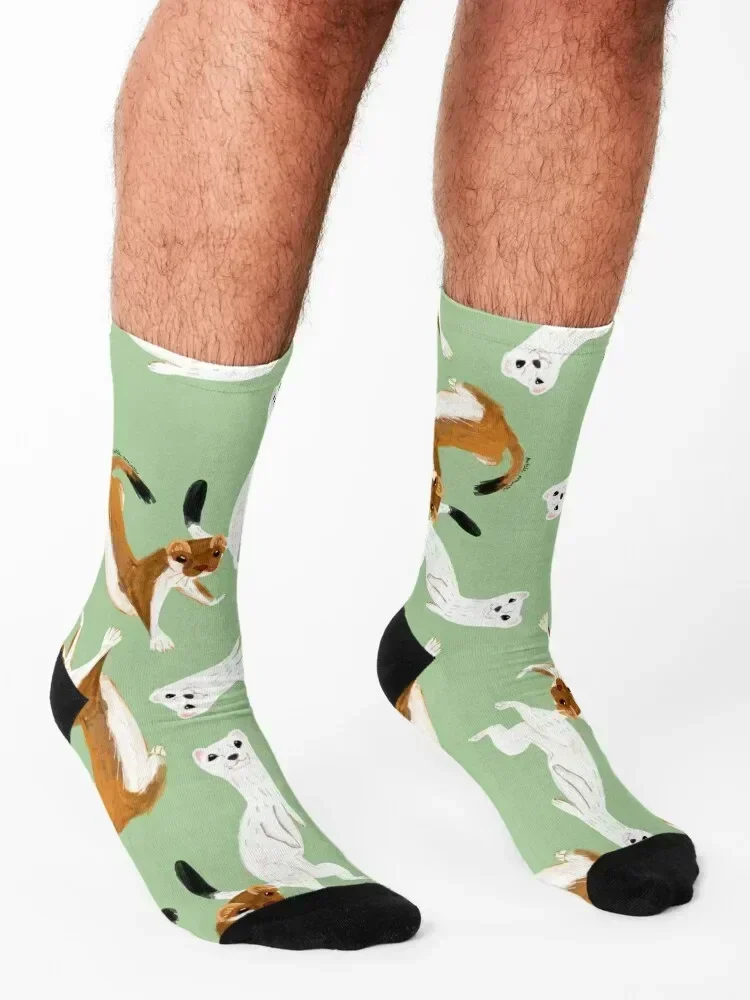 Носки Naughty Stoat (Mustela erminea) Детские хлопковые новые модные носки Женские Мужские