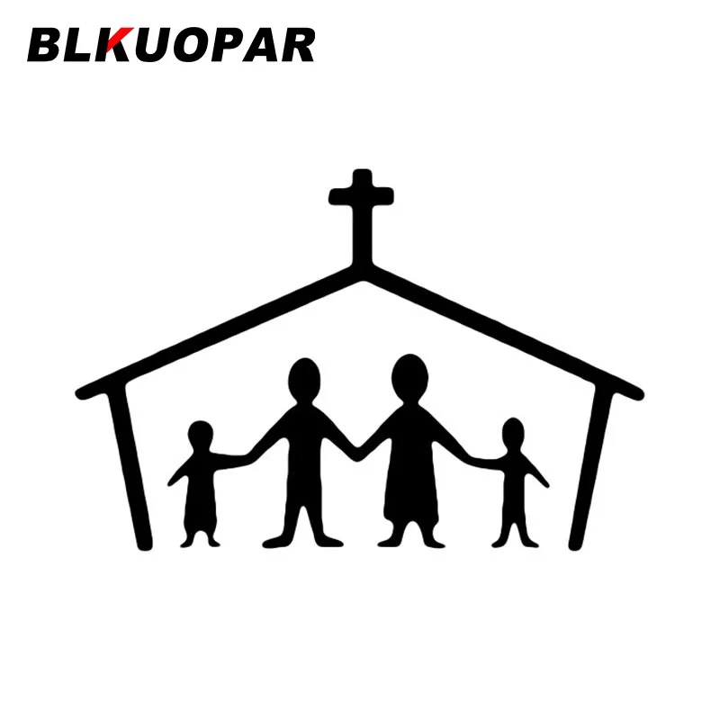 

BLKUOPAR дом с крестиком забавные виниловые наклейки на машину, креативная наклейка, устойчивая к царапинам, ветровое стекло, графика для автом...