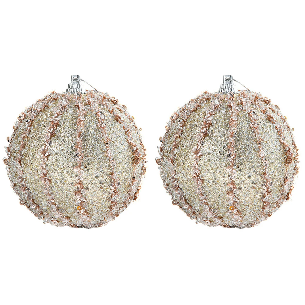 2 шт. 8 см подвесные шары для рождественской елки расшитые блестками блестящий