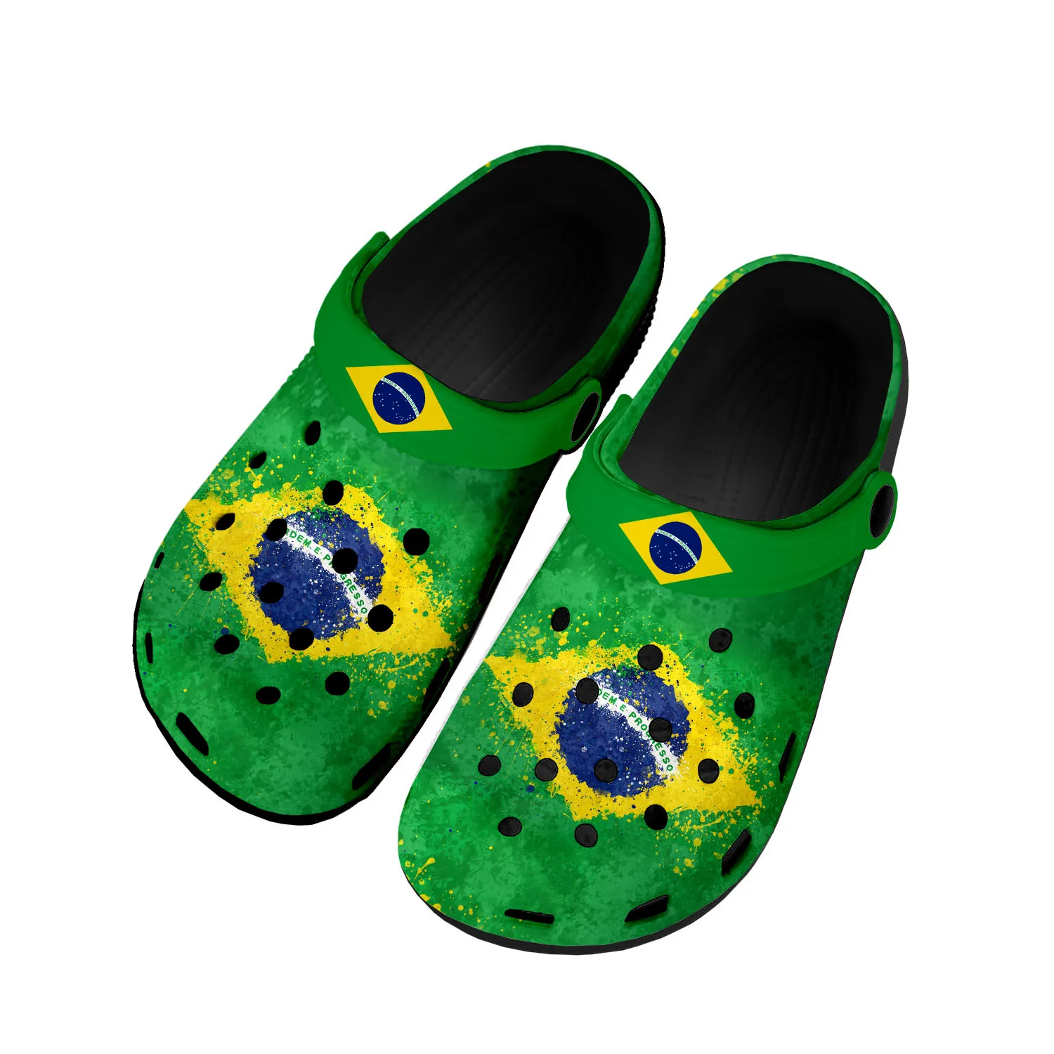 

Brazilian Flag Home Clogs Custom Water Shoes Mens Womens Teenager Soccer Football Garden Clog Breathable Beach Hole Slippers