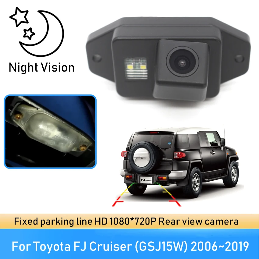

Rear View Backup Camera CCD Night Vision Reversing license plate Camera For Toyota FJ Cruiser (GSJ15W) 2006~2016 2017 2018 2019