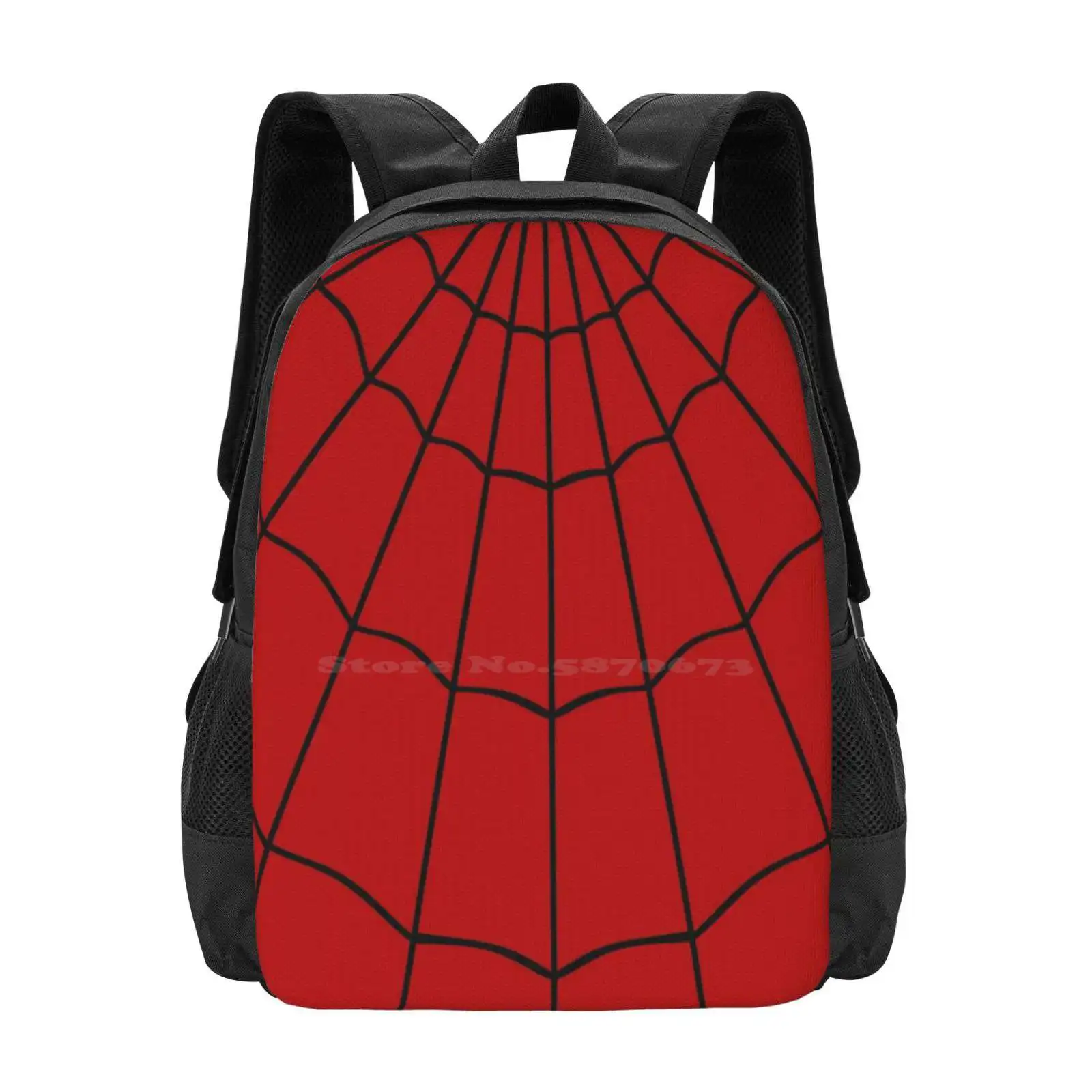 Spider Web-Red School Bag Big Capacity Backpack Laptop Spider Web Red Black Spiderweb Crimson Beetlejuice Lidia Peter Parker