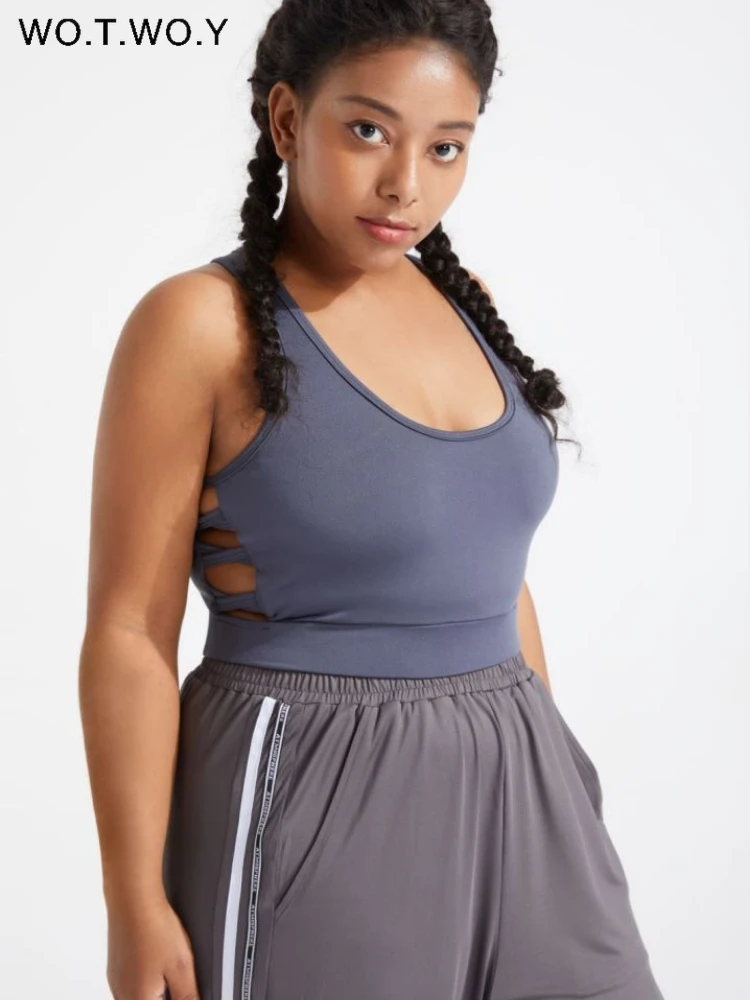 

Женский эластичный бюстгальтер Wo. T. W o.y, быстросохнущее облегающее дышащее нижнее белье для фитнеса, в 4 направлениях, серого цвета, летний с...
