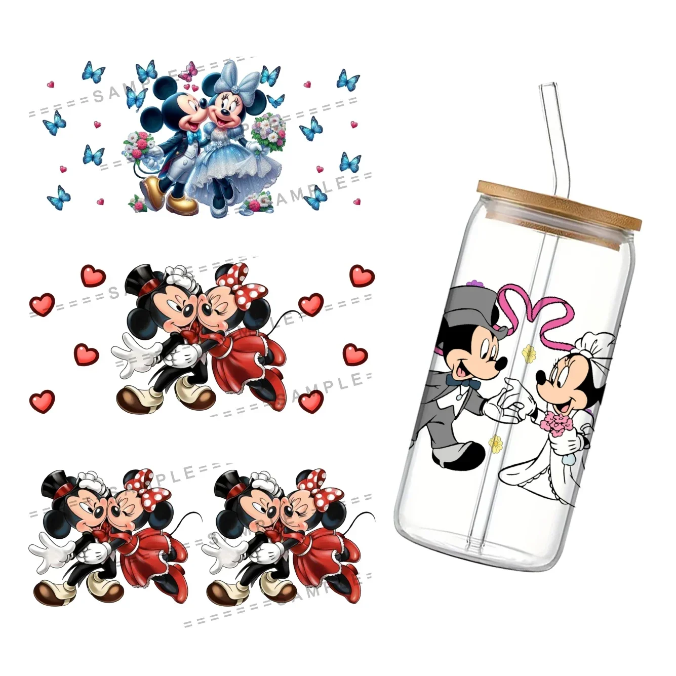 Наклейка на стакан с принтом Микки-Маус 11 х24 см 16 унций