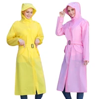 eva raincoat woman long fashion personality long light rain coat with belt trench coat raincoat poncho