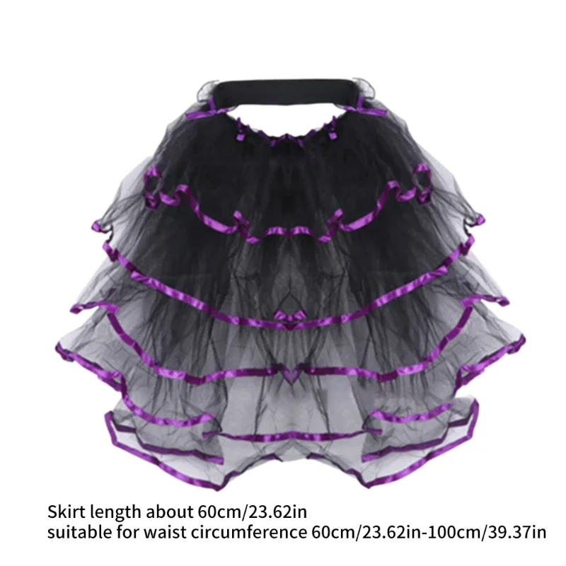 Женская атласная отделка лентой многослойная юбка с рюшами и пузырьками длинный