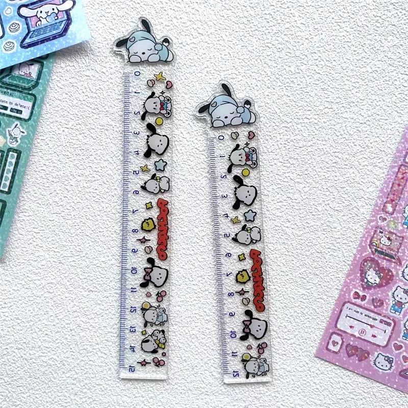 35 шт./партия Sanrio Melody Kuromi акриловая линейка Kawaii Kitty Рисование Закладка рекламные