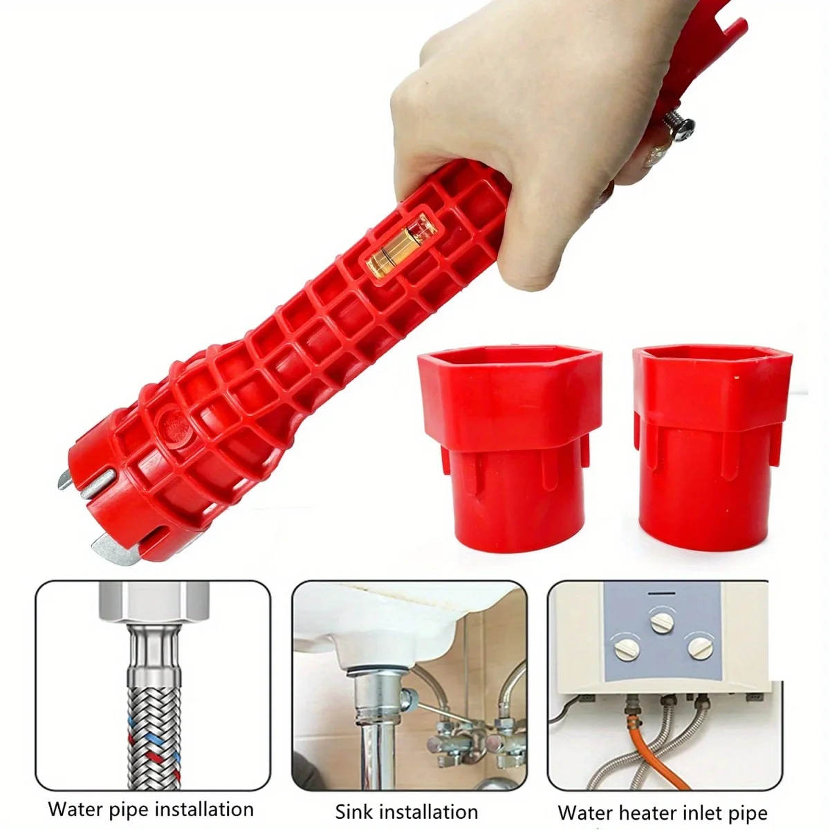 Гаечный ключ для смесителя и раковины 8/5 в 1 с противоскользящей ручкой двойной