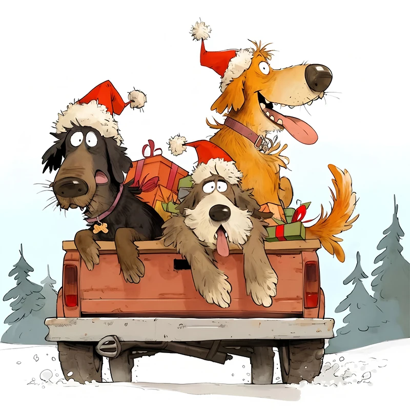 

1 шт., акварельные рождественские собаки, украшение для комнаты, гостиная, спальня, украшение для туалета, наклейки на стену