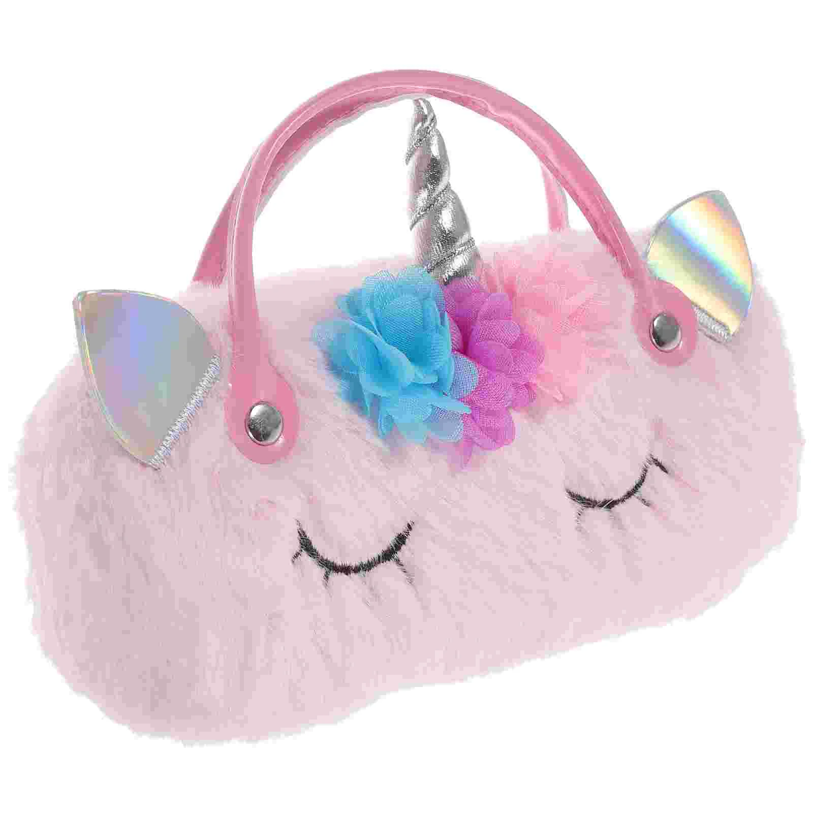 

Hard Shell Plush Glasses Case Travel Cute Tote Bag Unicorn Glassesty Casual Holder