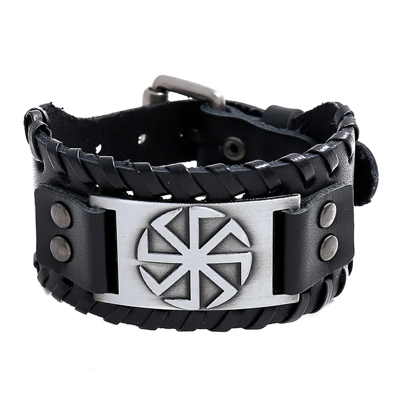 

New Retro Wide Leather Nordic Rune of Odi Bracelet Men's Bracelet Celtic Viking Jewelry Bracelet Accessories Party Gifts