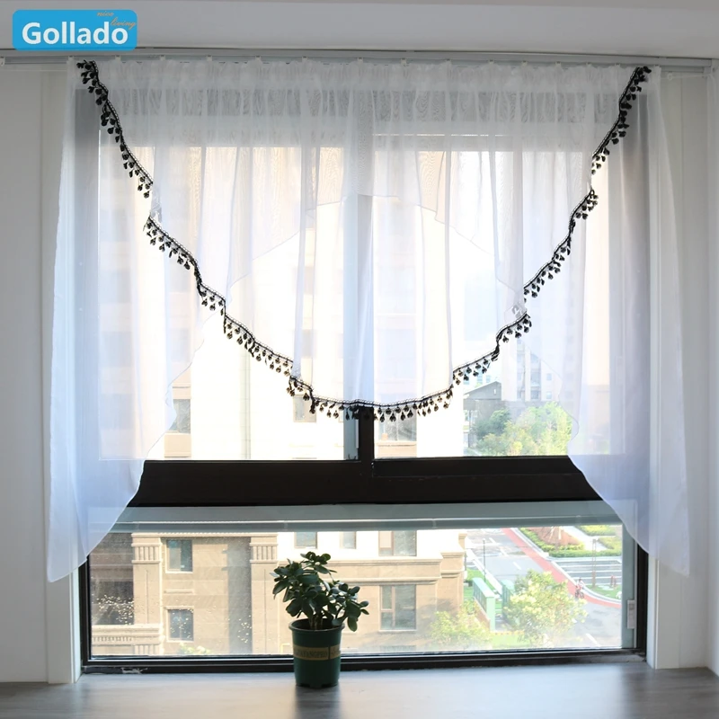 

Fashion Arcuated Valance Balcony Kitchen Livingroom Curtain with Lace