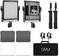 gvm 480ls led photography lighting kits 2 pack bi color 2800k 6800k led video light panel barndoor with app control for youtube