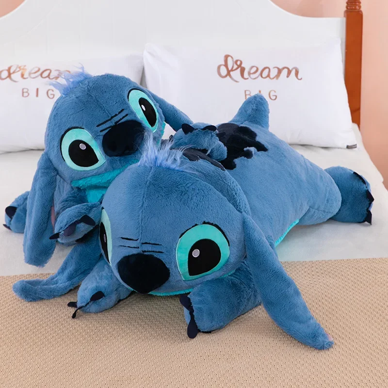 

45/60/80cm Stitch Disney Doll Plush Toys Lilo&Stitch Plush Stuffed Doll Soft Pillow Prone Posture Dark/Light Blue Cute Toys Gift