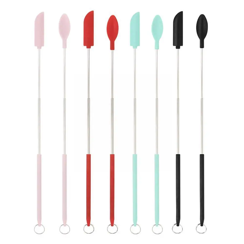 

Mini Silicone Spatula Extendable Slicker-spoon Cosmetic Scoop Retractable Jam Scraper Accessories Cream Bottle Baking Spatu V3v9