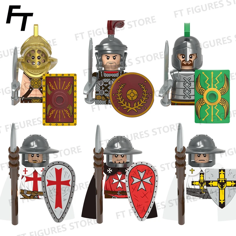

Европейские Рыцари среднего возраста Templar экшн-фигурки римские гладиаторы мини-кирпичи куклы сборные строительные блоки игрушки для детей