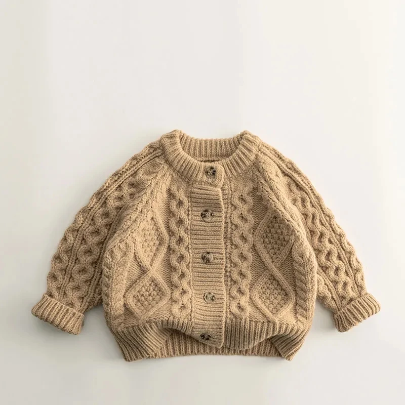 Children's Cardigan Sweater Spring Autumn Children's Knitted Cardigan Jacket Boys and Girls Solid Color Sweater Coat Baby Coat
