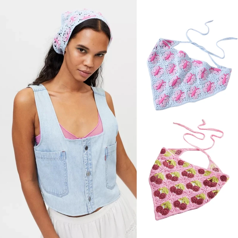 

Elastic Hair Scarf Cute Pattern Turban Hair Scarves Headwrap Triangle Kerchief DXAA