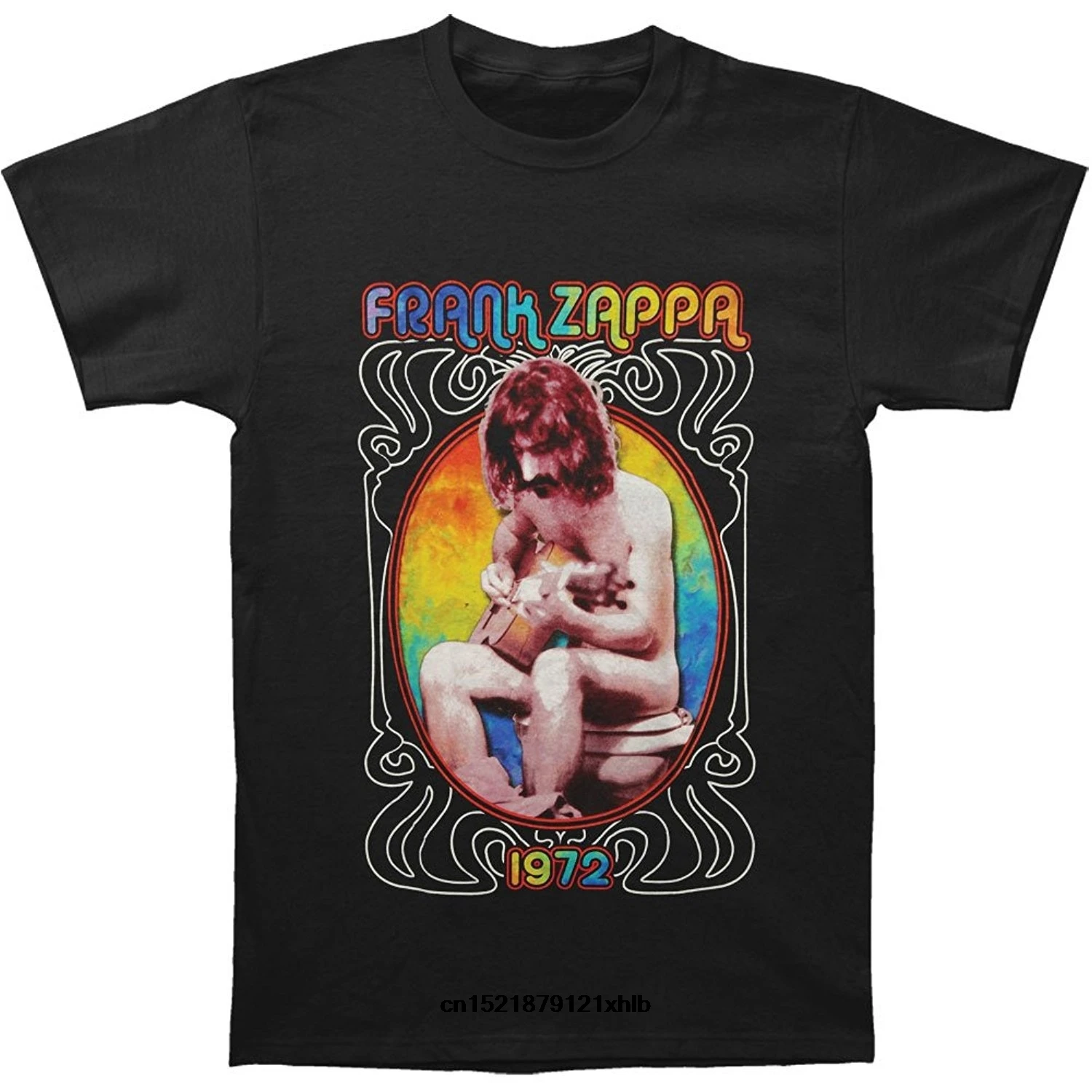 Мужская футболка высокое качество Frank Zappa 1972 черная забавная Новинка для женщин |