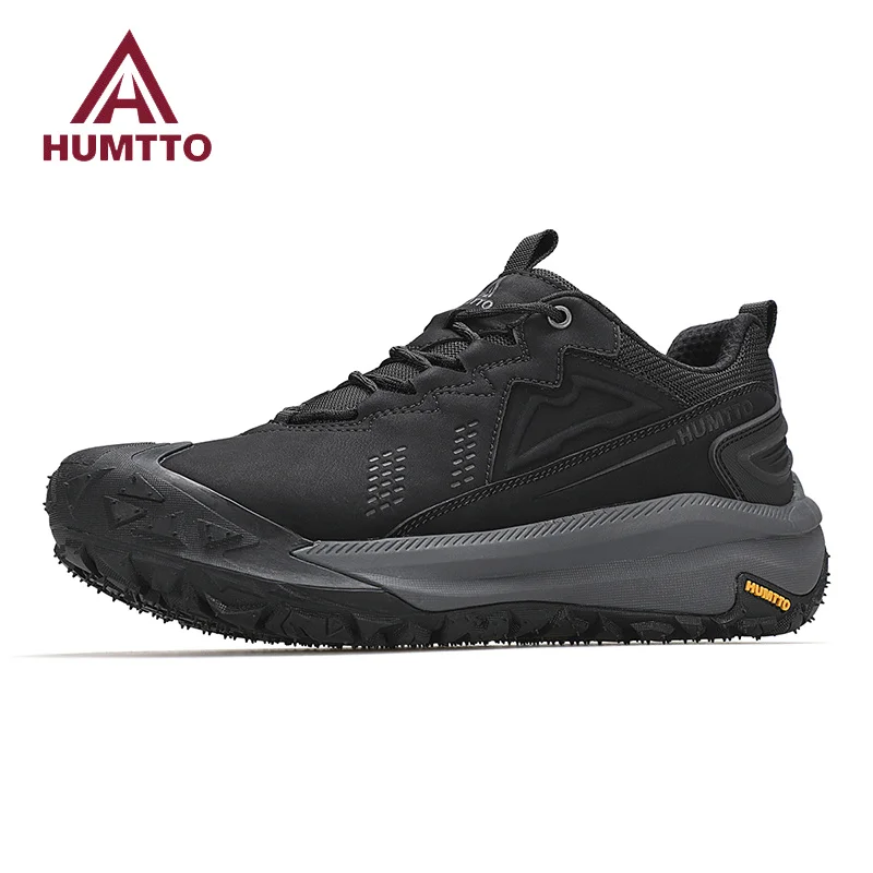 HUMTTO Breathable Hiking Shoes Outdoor Men's Sports Non-slip Trekking Boots for Men Leather Safety Walking Sneakers Man