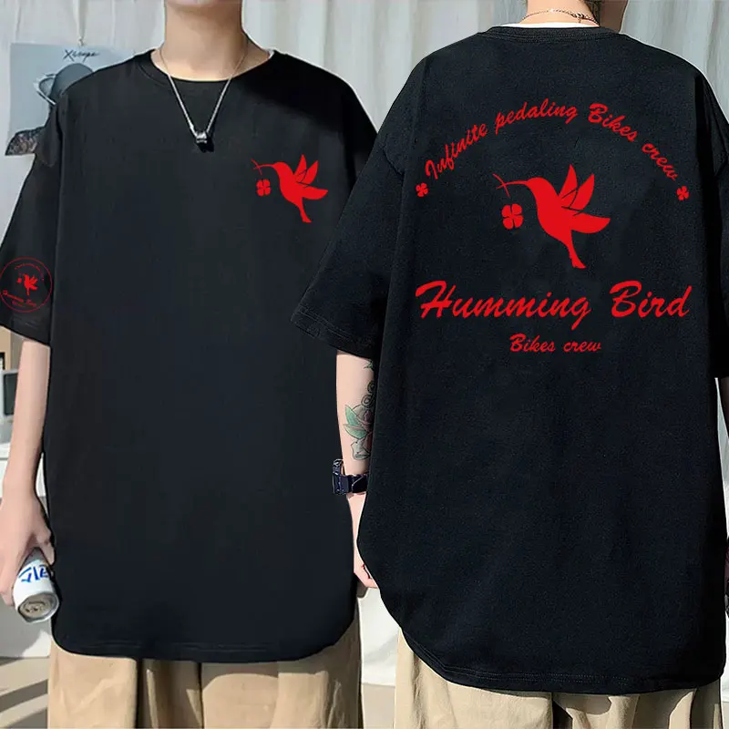 

Anime Wind Breaker Bird Double Sided Logo Print TShirt Men's Harajuku Manga Casual T-shirt Men Women Cotton Oversized T Shirts