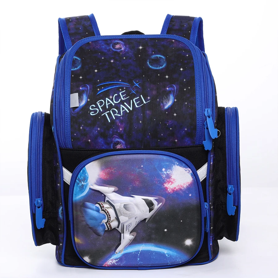 Kids Grade 1-5 Student Children Orthopedic Spaceship Pattern School Bags For Boys Bagpack Mochila Escolar Satchel Backpack