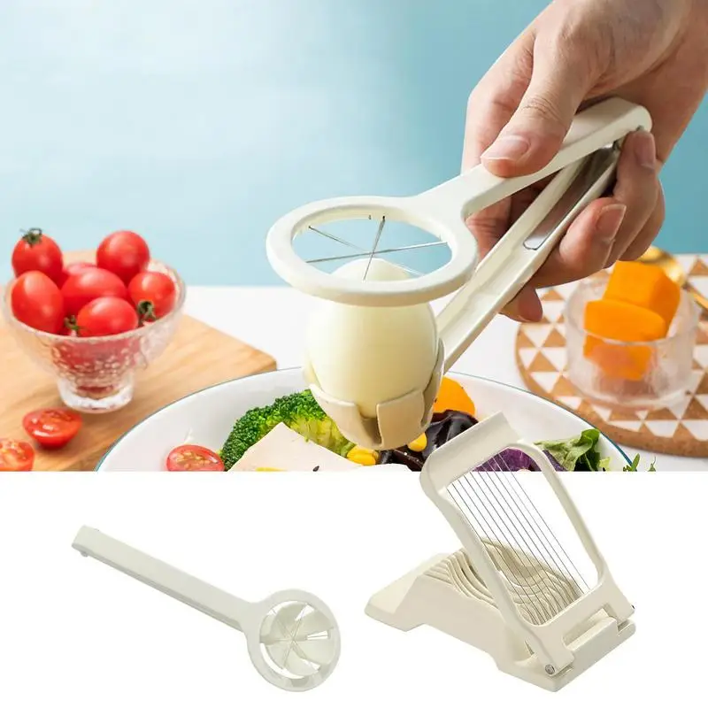 

Multifunctional Egg Slicer Section Cutter Divider Stainless Steel Slicer Fancy Splitter Egg Cutting Tool Fruit Dicer Slicers