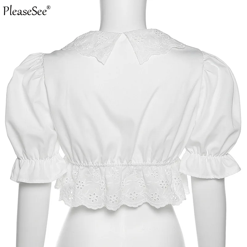 Милый сексуальный кружевной кроп-топ в японском стиле женские летние новые