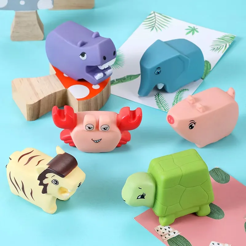 

6 Pcs/set Baby Cute Animals Bath Toy Swimming Water Toys Soft Rubber Float Squeeze Sound Kids Wash Play Funny Gift