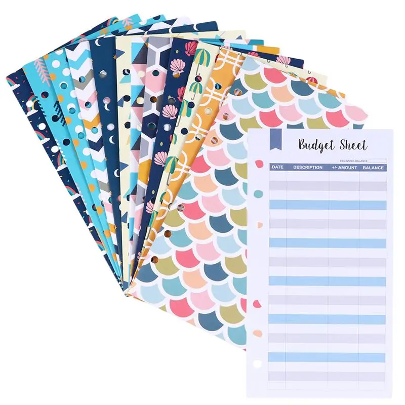 

26pcs Budget Envelopes Set Creative 6 Holes Cash Envelopes with Budget Sheets and Label Stickers Coupon Organizer Wallet