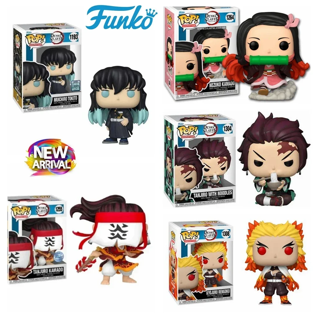 Funko Pop Demon Slayer Nezuko 1264 # Танджиро с лапшой 1304. KYOJURO 1308 Muichiro Tokito 1193 Tanjuro Kamado 1255 Фигурки