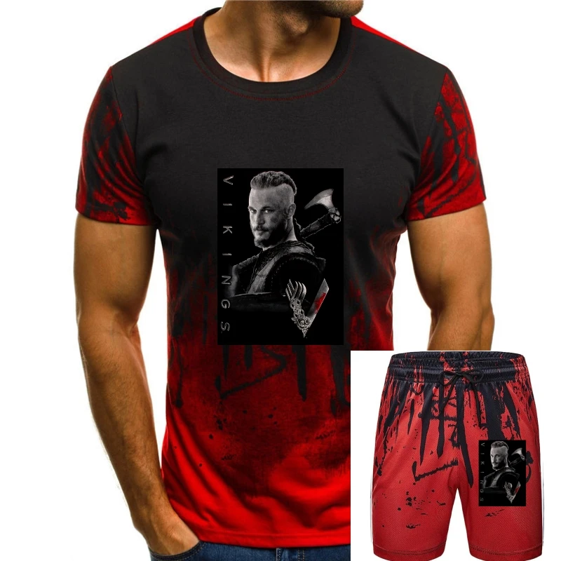 

Крутая футболка Vikings Ragnars Ax, Мужская футболка с коротким рукавом и круглым вырезом из чистого хлопка