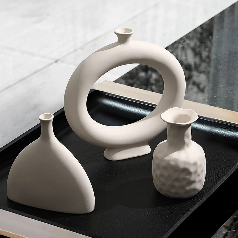 

Nordic Home Decor Flowers Vase Ceramic Flower Arrangement Dried Flower Art Home Living Room Decor Vase Decoration Salon