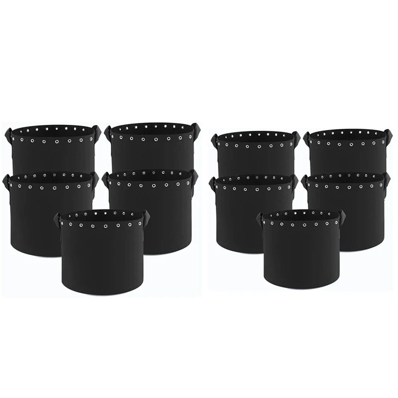 

Plant Grow Bags 5-Packs With Holes,Non-Woven Aeration Fabric Pots With Handles - Reinforced Weight Capacity