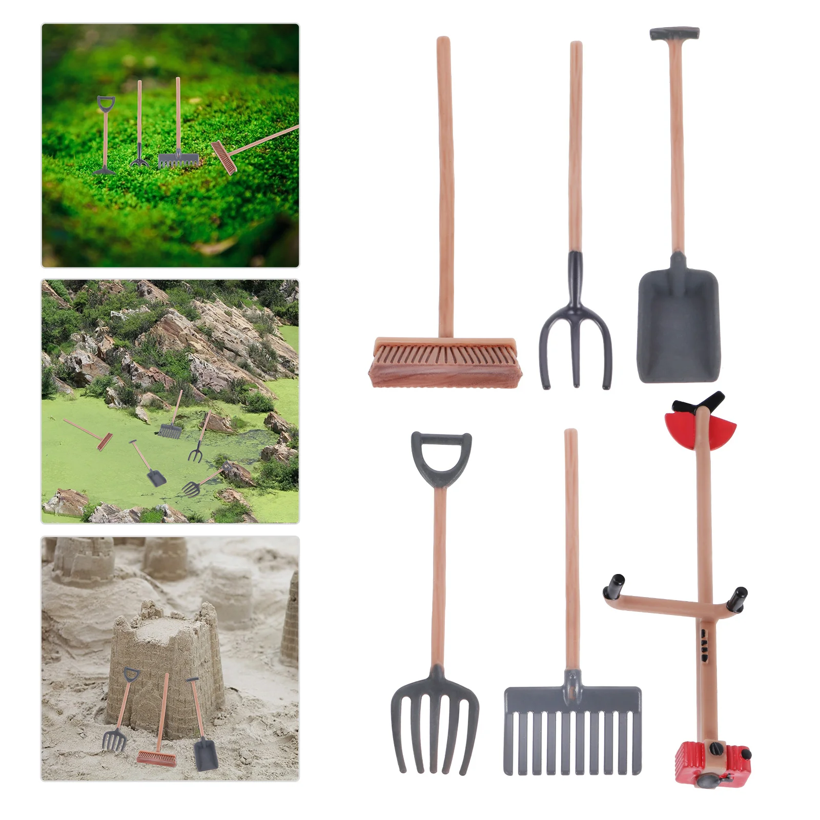 

Garden Tool Tools Sand Zen Farm Mini Kit Landscape Rake Ornament Miniature Decor Crafts Transplanting Set Imitatedmicro