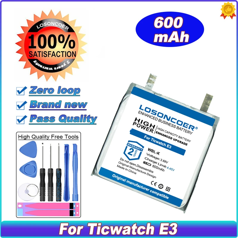 

LOSONCOER 600mAh WBL-K Battery For Ticwatch E3 Smartwatch DIY Welding Cells