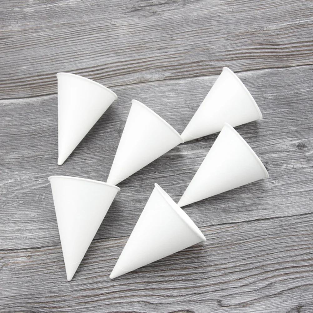 

250pcs Disposable Cone Paper Cups Ice Cream Cone Holder DIY Paper Water Cup for Home Shop Cafe