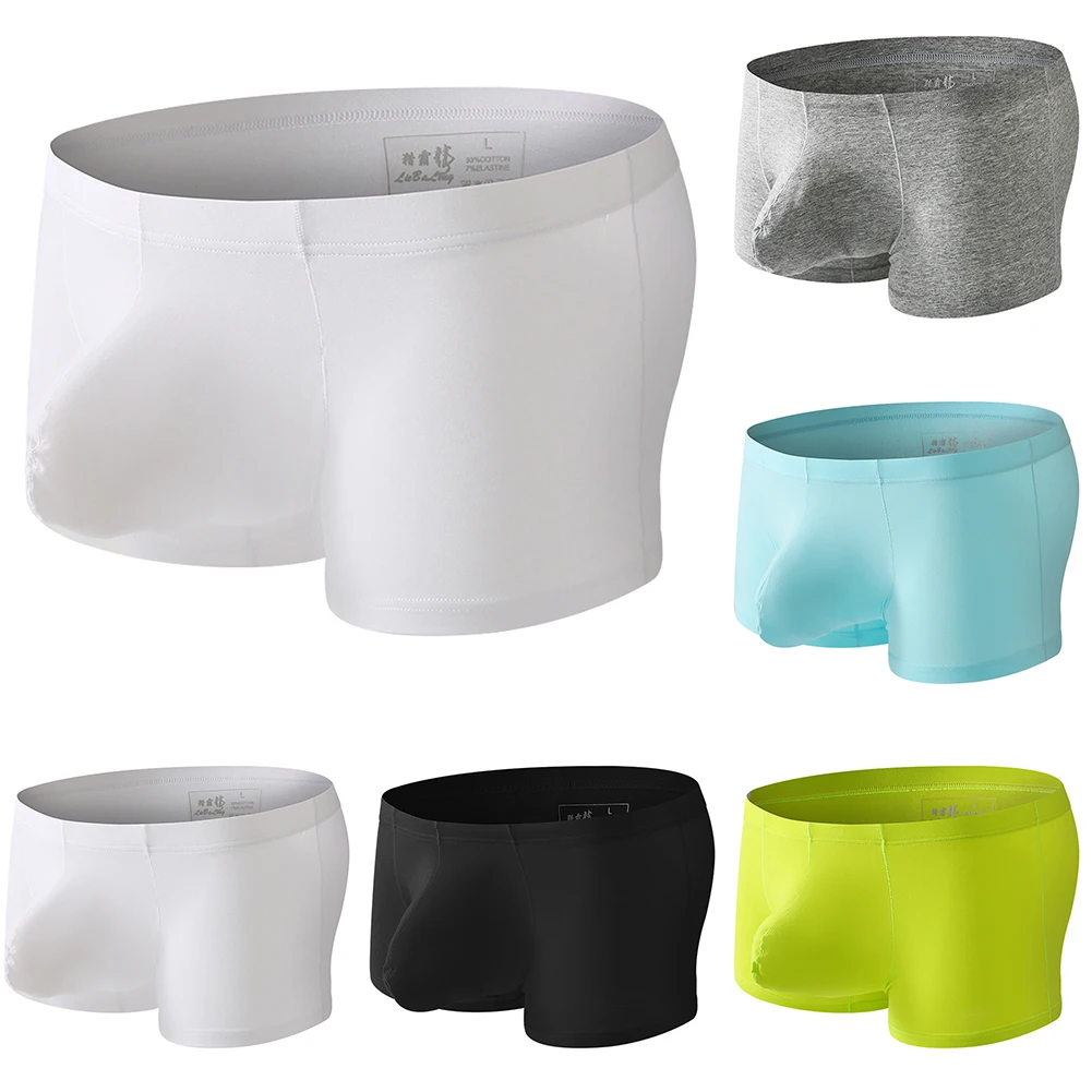 Мужские брифы из ледяного шелка нижнее белье с большим мешочком гладкие шорты