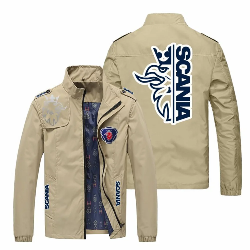 

New spring and autumn men's jacket. Casual standing coat. Great men's coat with excellent print of famous car logo.