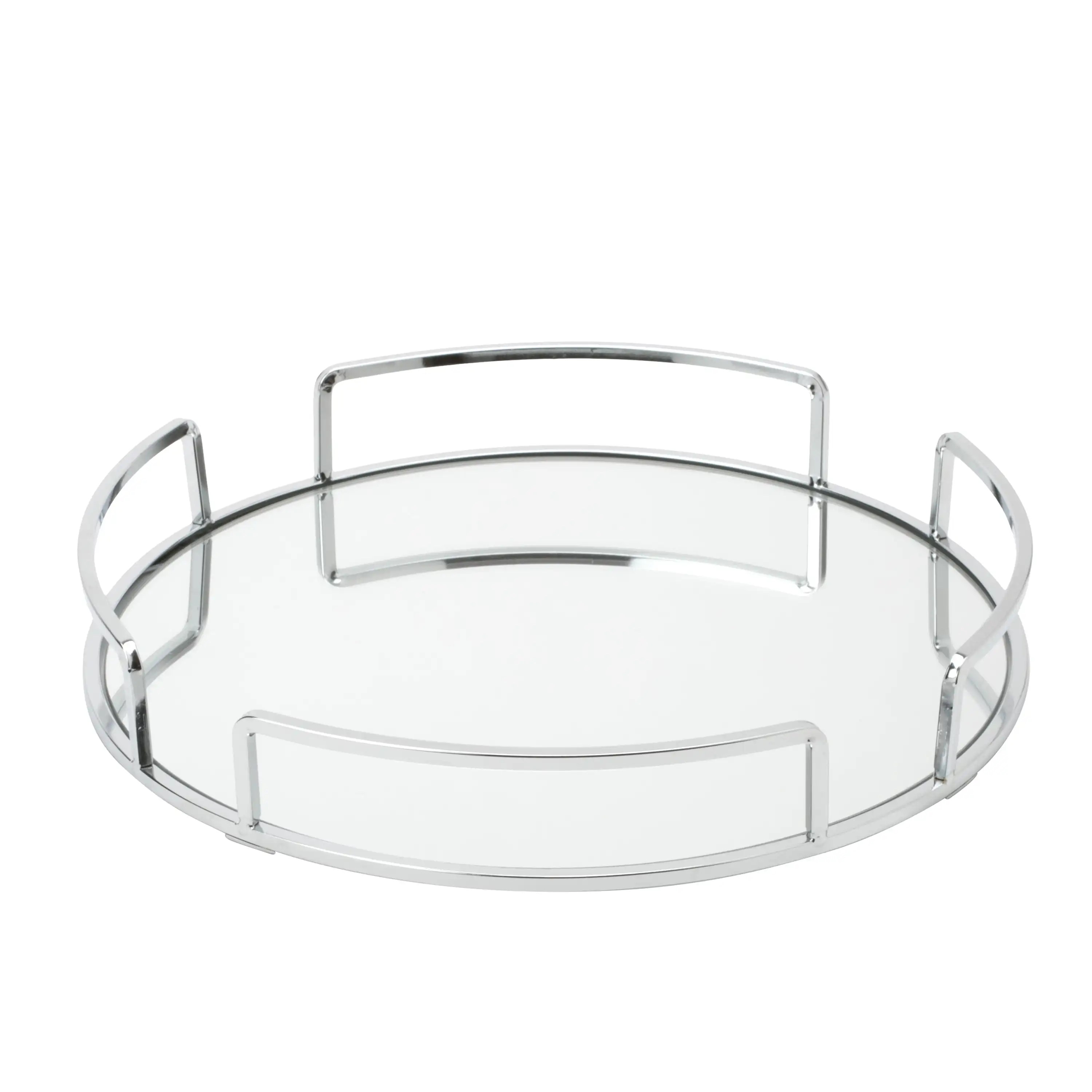 

Modern Round Vanity Mirror Tray in Chrome